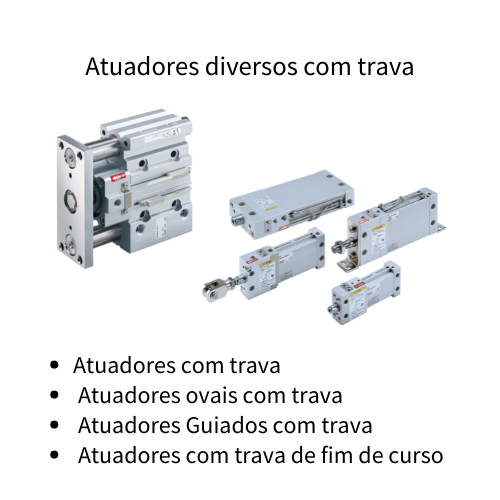 Atuadores diversos com trava