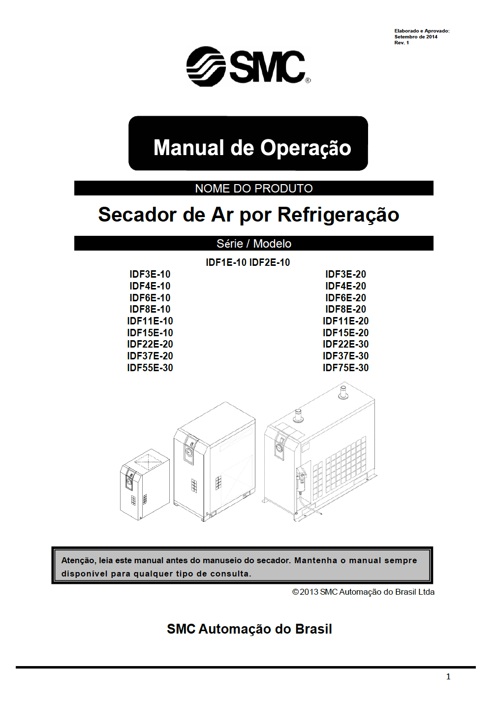 Cover PDF Secador de Ar por Refrigeração IDF | SMC