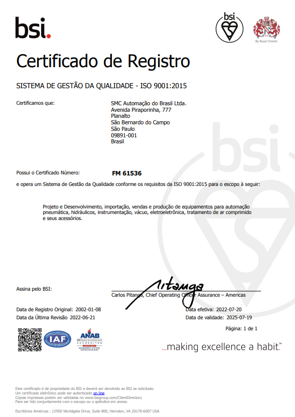 Certificado ISO | SMC